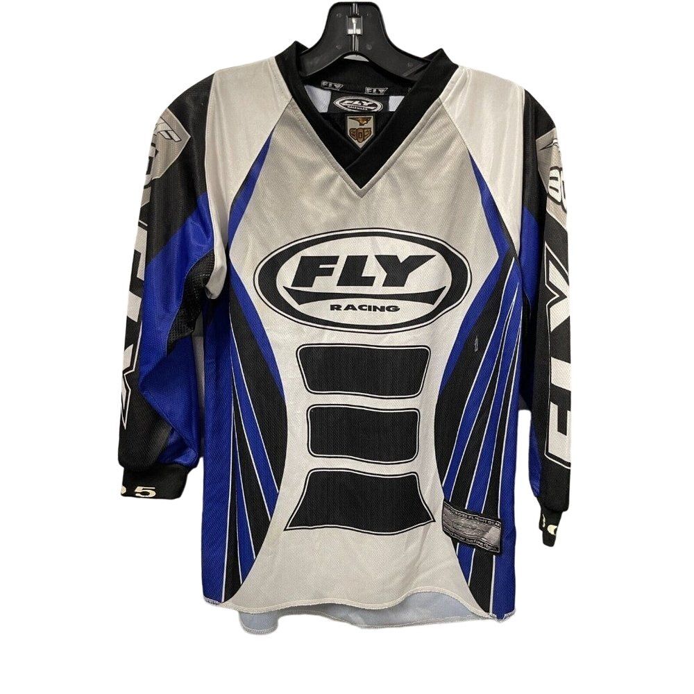 Fly Racing‎ Motocross Jersey Shirt Youth Large Boys Blue Long Sleeve